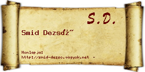 Smid Dezső névjegykártya